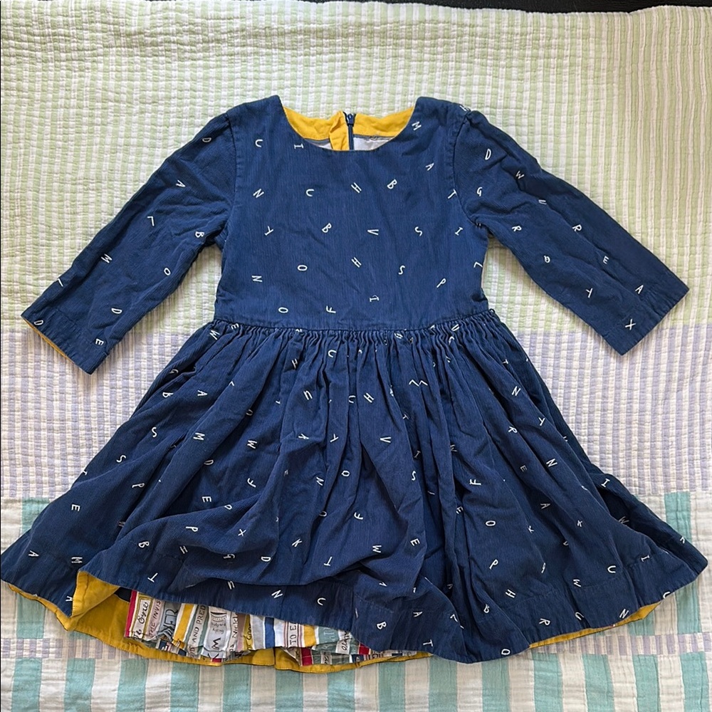 Mini Boden Roald Dahl Navy Blue Alphabet Dress